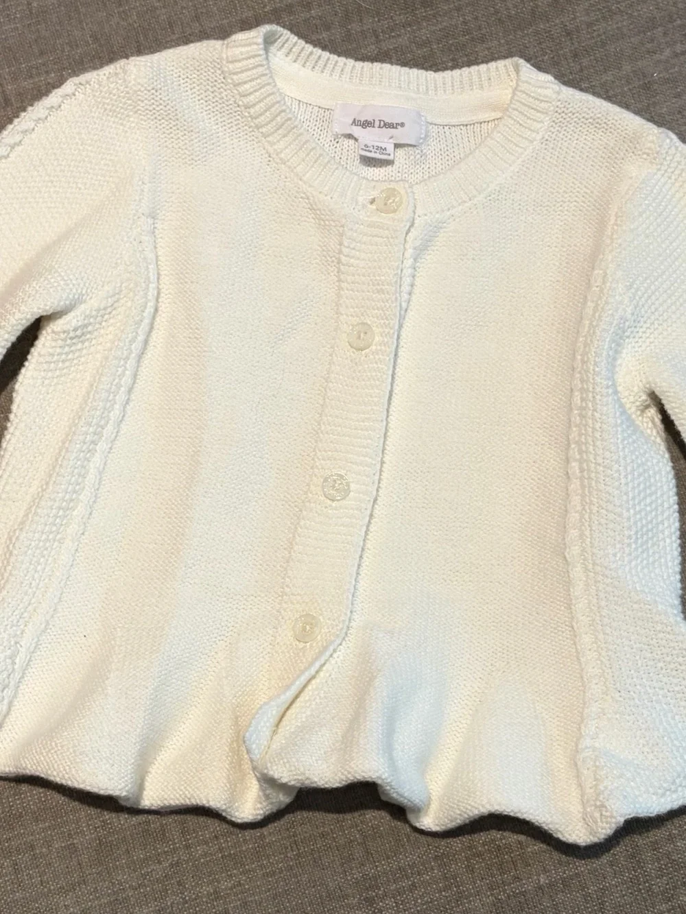 Angel Dear Cream Knit Infant Cardigan